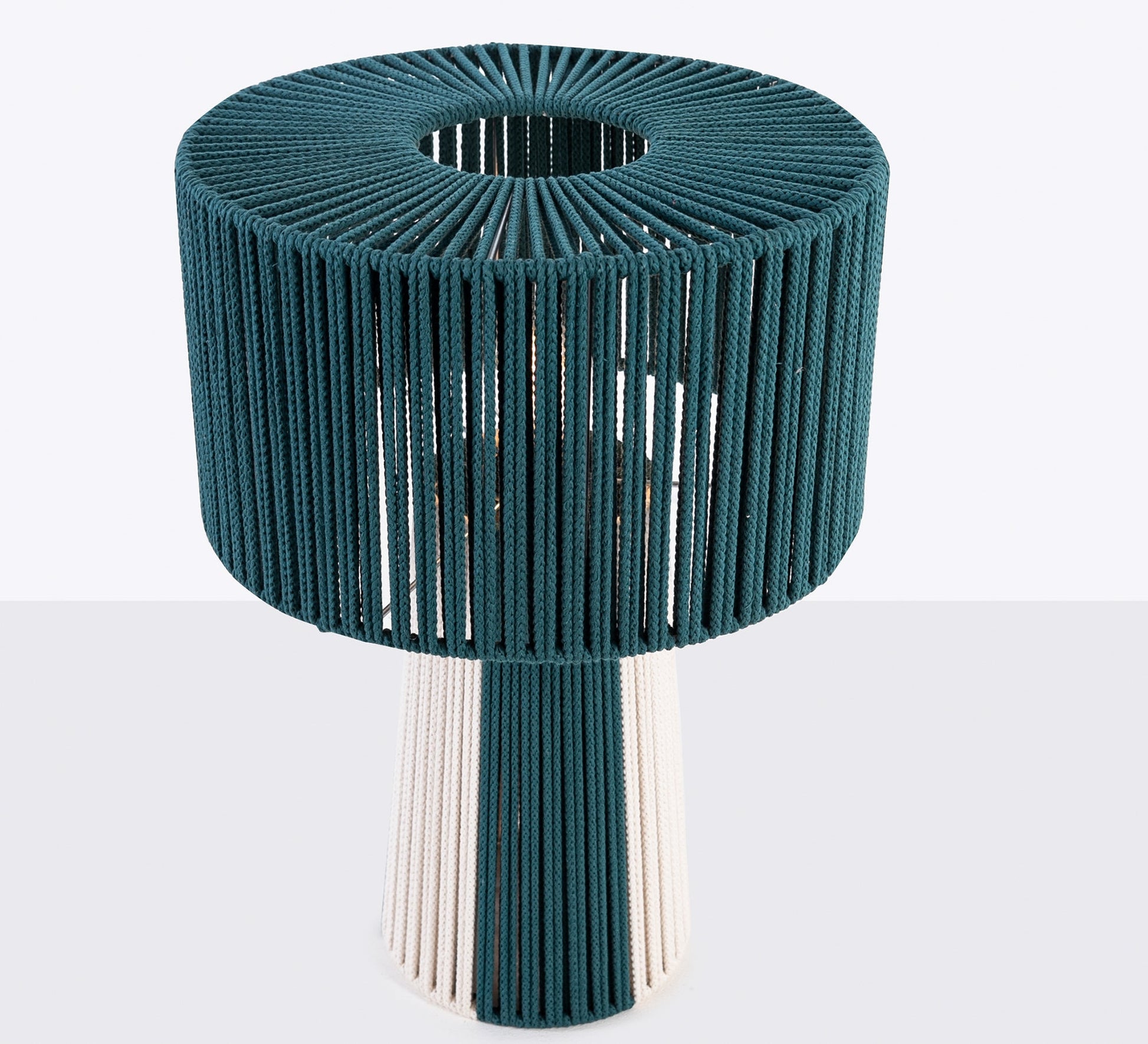 Green and white lampshade with overlapping patterns - Vitrine Furniture - Lighting