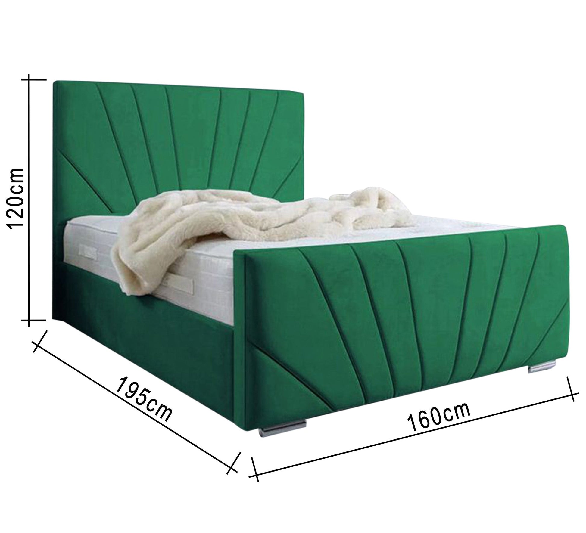 Green bed with capoutine upholstery - Vitrine Furniture - Furniture