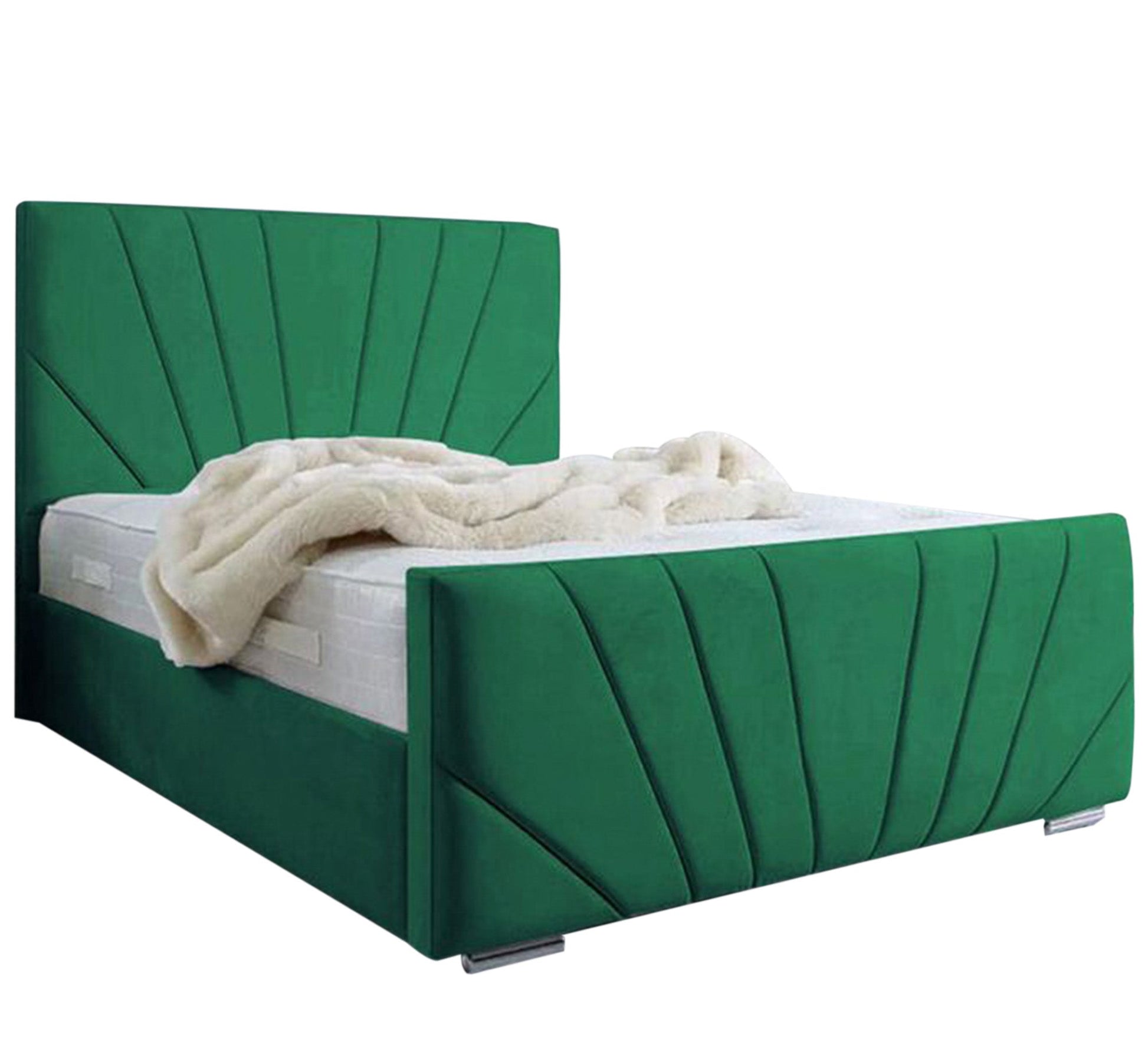 Green bed with capoutine upholstery - Vitrine Furniture - Furniture