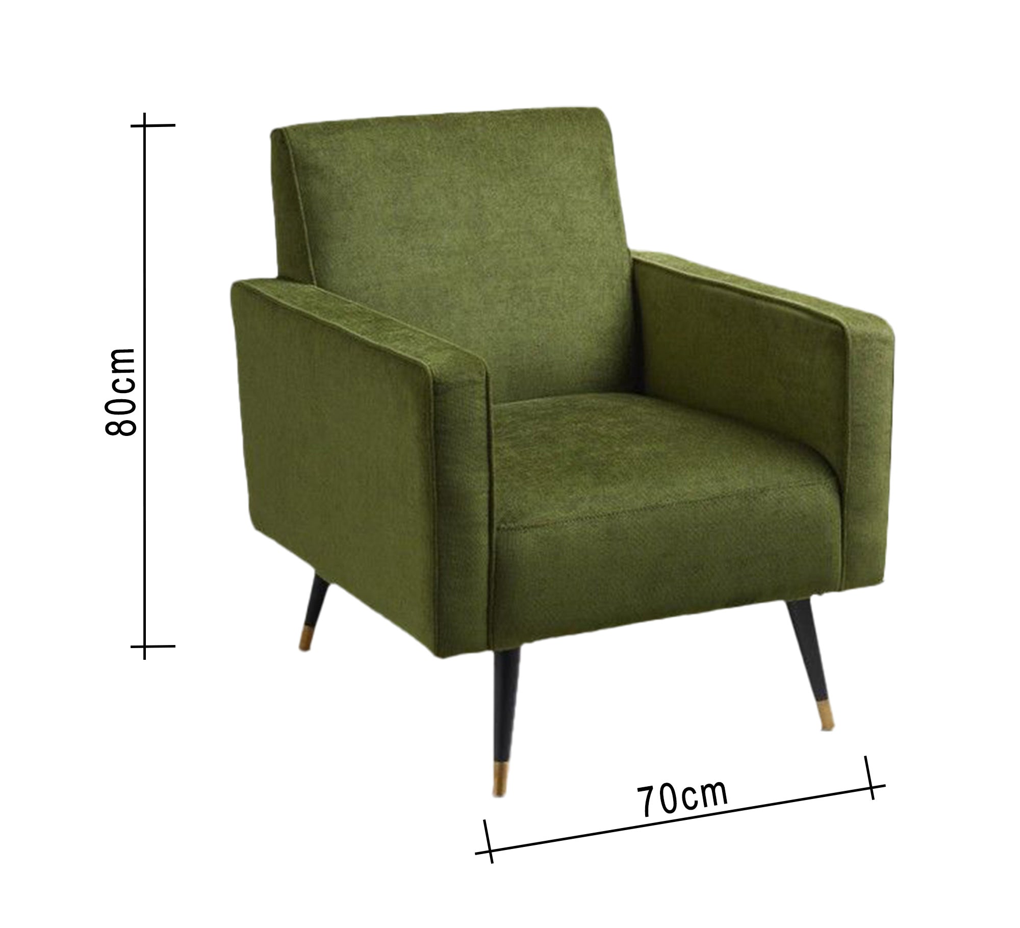 Green cashmere foot - chair with thin armrests - Vitrine Furniture - Chairs & Chaise lounge