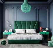 Green upholstered bed - Vitrine Furniture - Kids Rooms