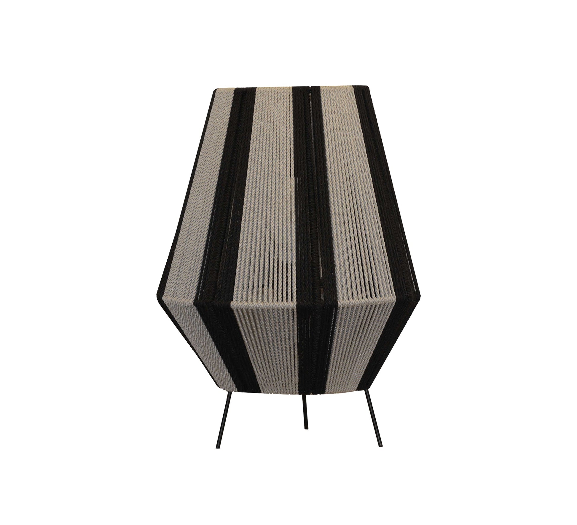 Grey and black woven table lamp - Vitrine Furniture - Lighting