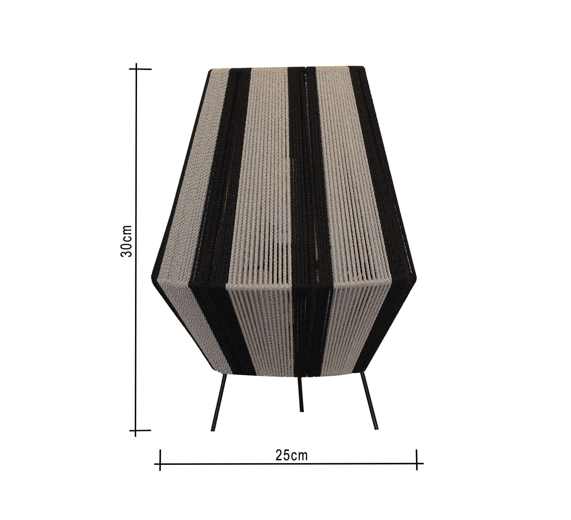 Grey and black woven table lamp - Vitrine Furniture - Lighting