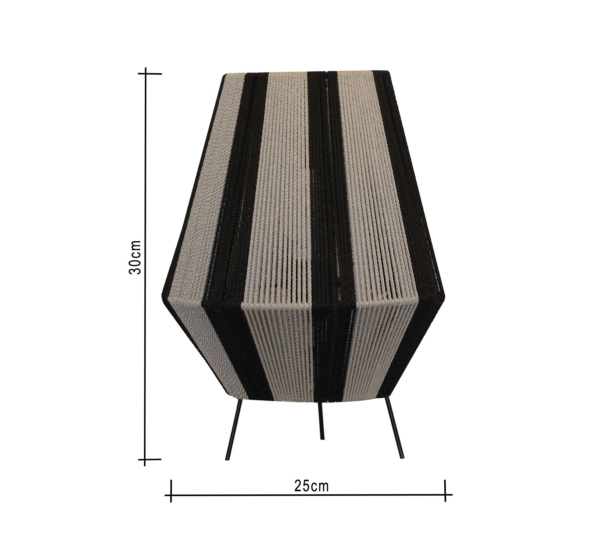 Grey and black woven table lamp - Vitrine Furniture - Lighting