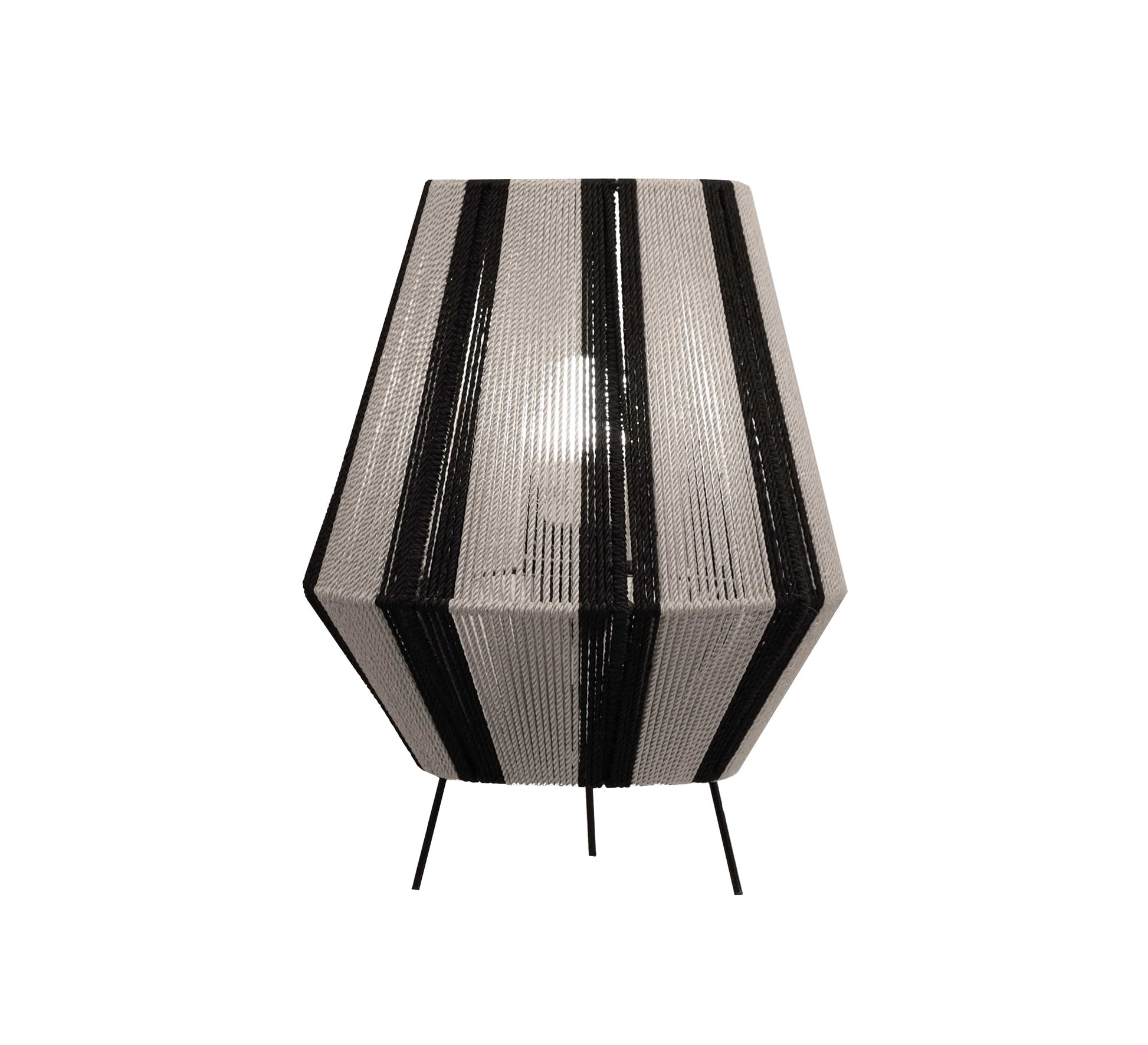 Grey and black woven table lamp - Vitrine Furniture - Lighting
