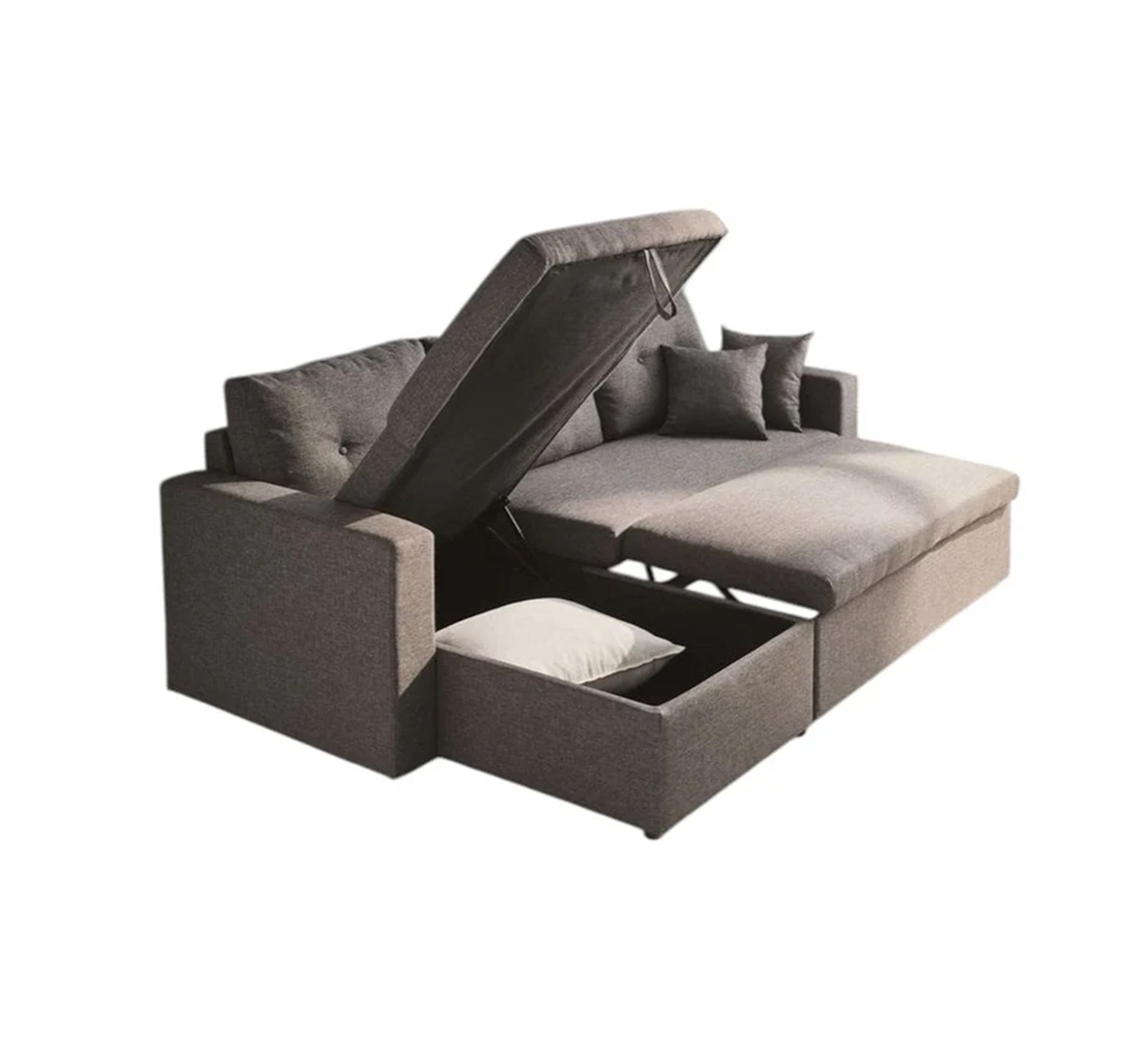 Grey corner bed storage practical design - Vitrine Furniture - Furniture