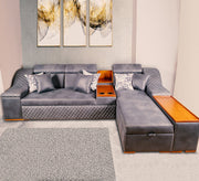 Grey Corner Sofa Set, Modern Comfort Redefined - Vitrine Furniture - Living room Sofas
