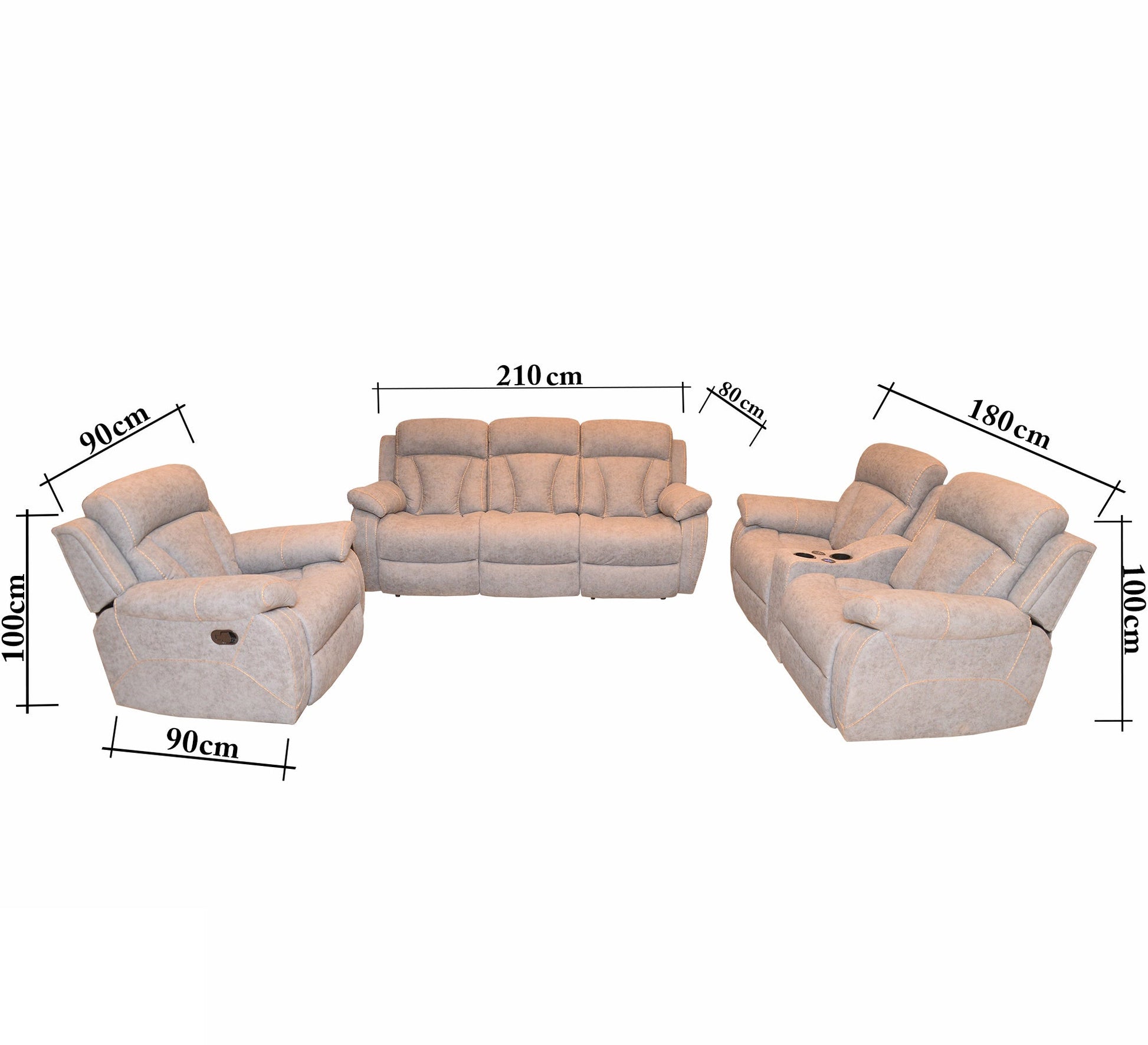 Grey Lazy boy living room - Vitrine Furniture - Lazyboy Set