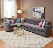 Grey living room corner - Vitrine Furniture - L - shape sofa set