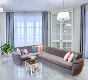 Grey living room corner - Vitrine Furniture - L - shape sofa set