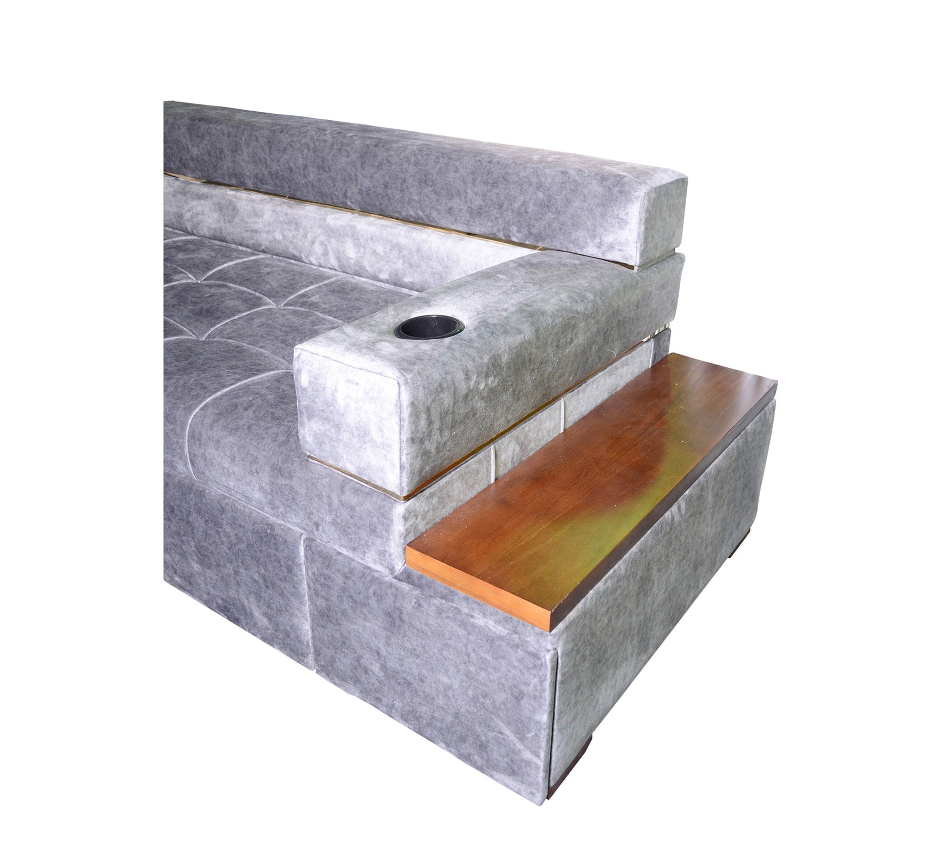 grey living room corner with a chaise longue and a bed - Vitrine Furniture - Sofa bed