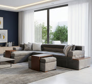 grey living room corner with a chaise longue and a bed - Vitrine Furniture - Sofa bed