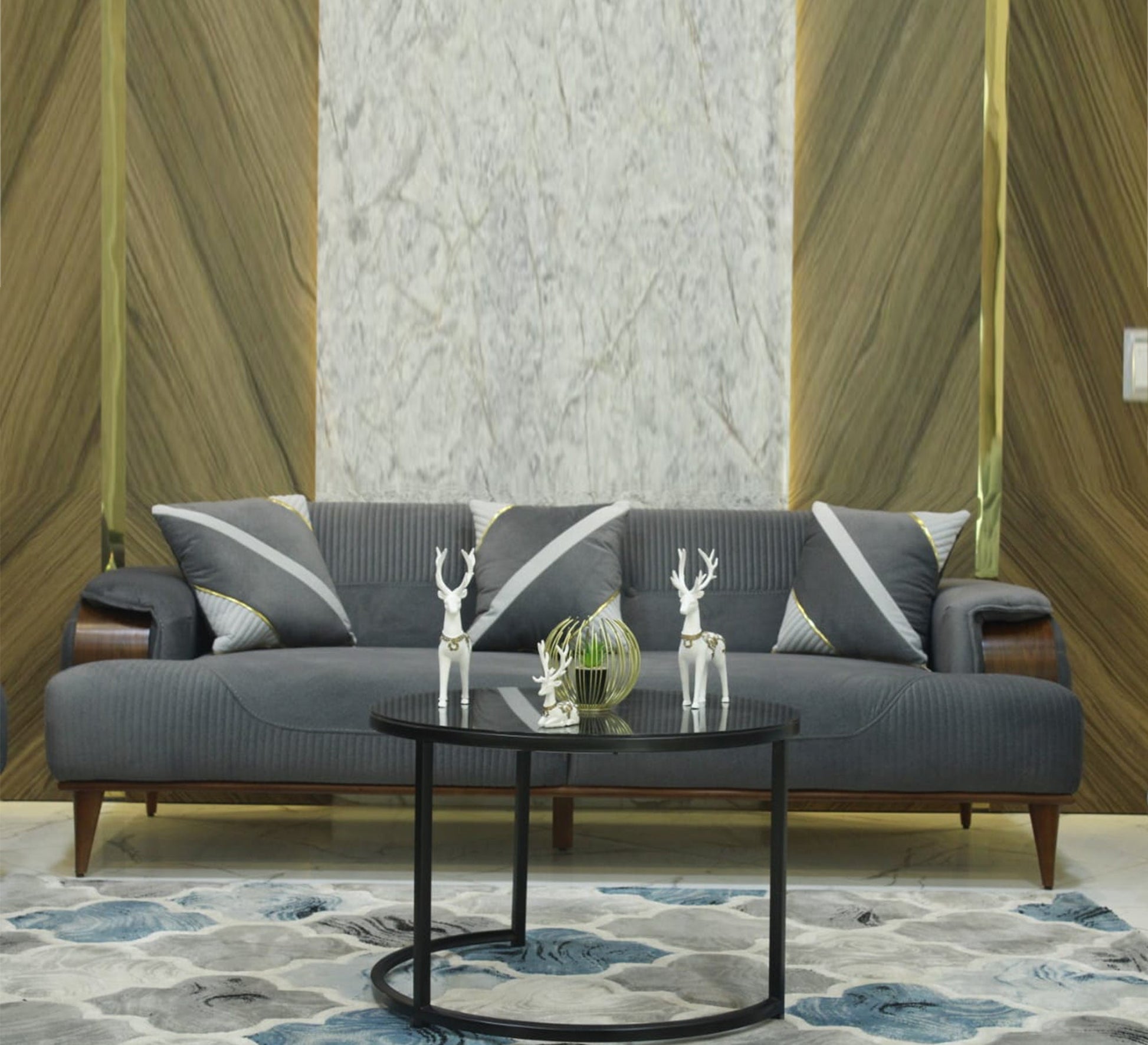 Grey living room with raised legs - Vitrine Furniture - Furniture