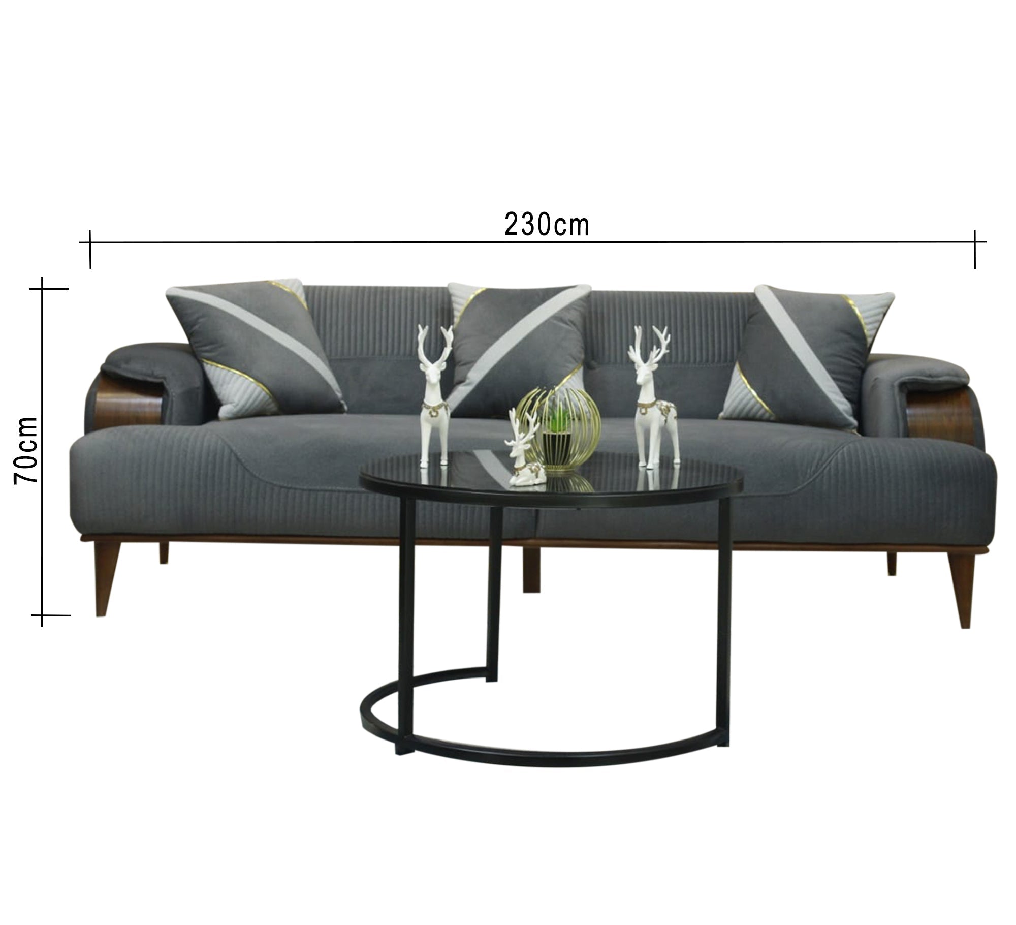 Grey living room with raised legs - Vitrine Furniture - Furniture