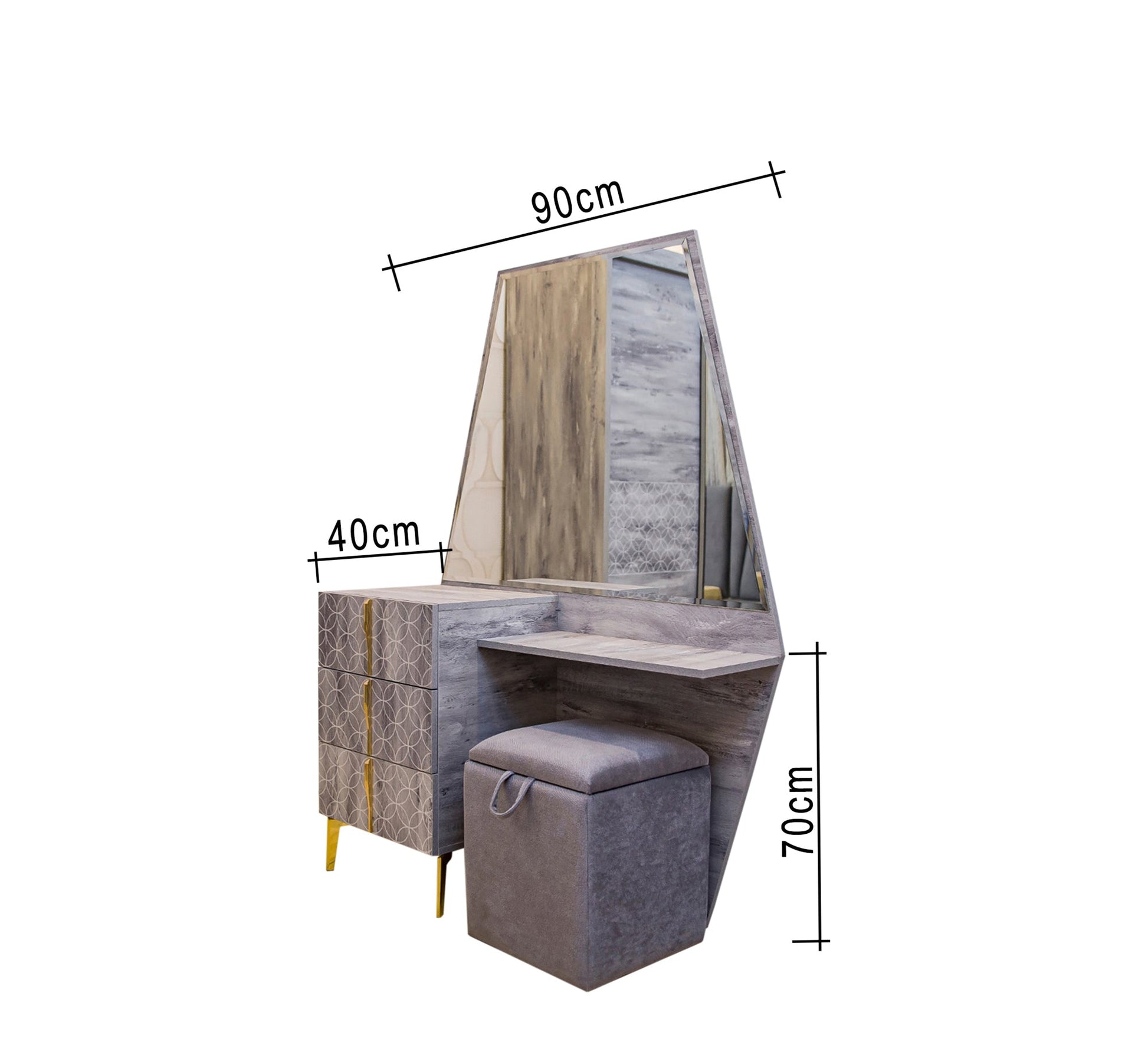 Grey paint and upholstery bedroom - Vitrine Furniture - Bed Sets