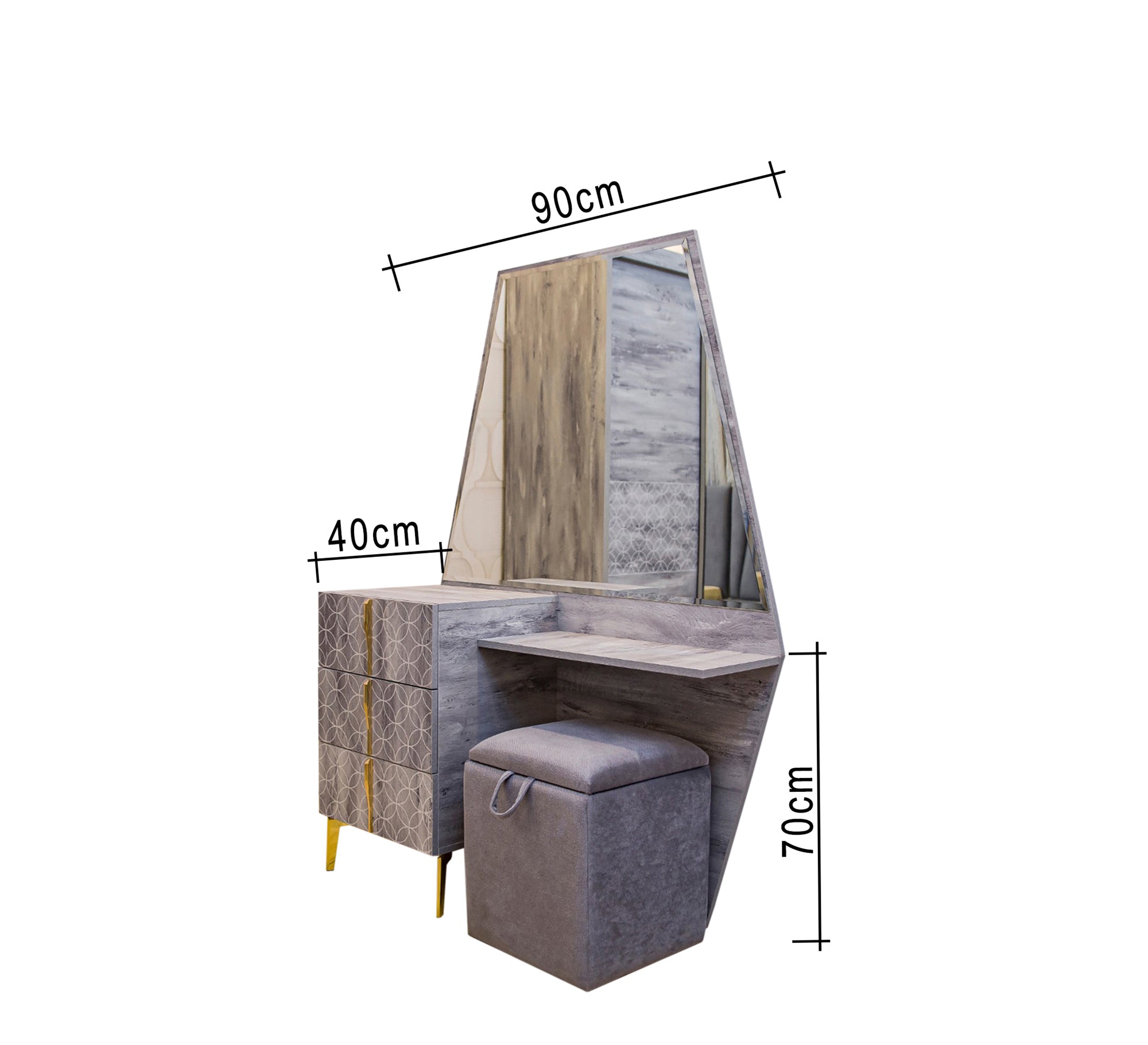 Grey paint and upholstery bedroom - Vitrine Furniture - Bed Sets