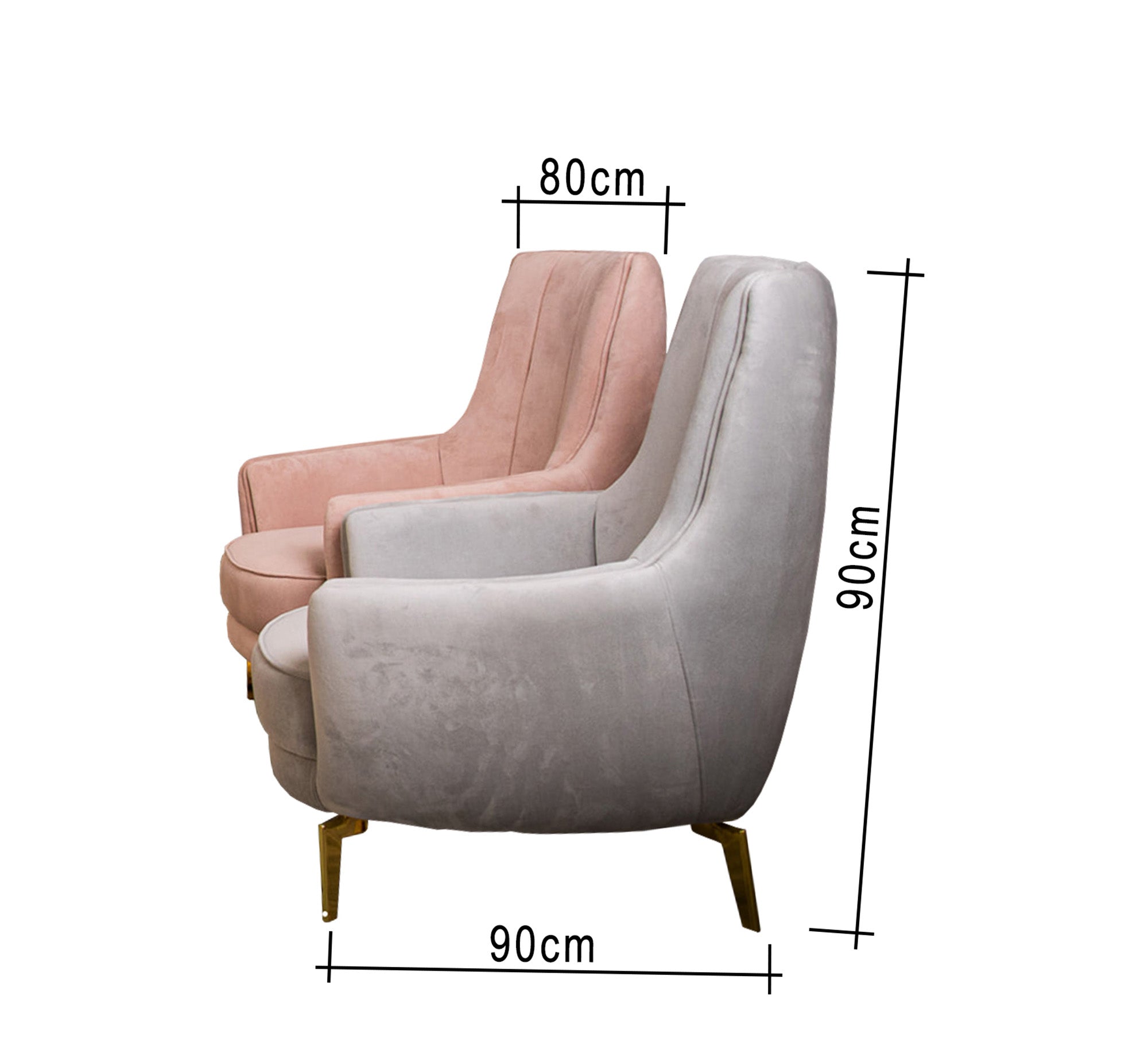 Grey * pink living room with steel legs - Vitrine Furniture - Salon Sets