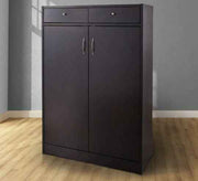 Grey Shoe rack with two drawers and two shelves - Vitrine Furniture - Furniture