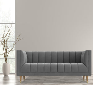 Grey sofa with recessed lines - Vitrine Furniture - Living room Sofas