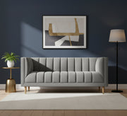 Grey sofa with recessed lines - Vitrine Furniture - Living room Sofas