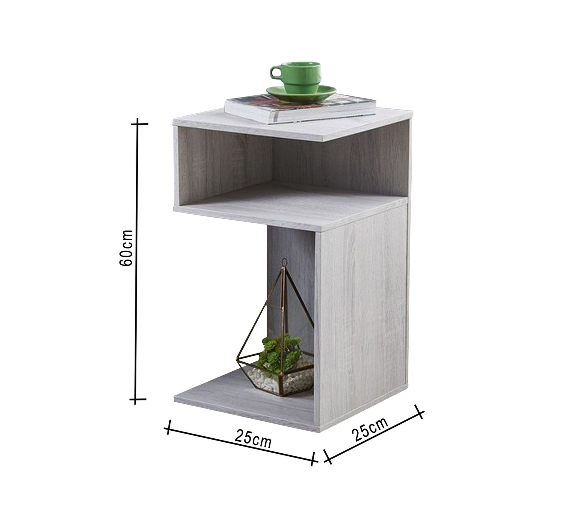 Grey wooden side table in unique design - Vitrine Furniture - Furniture