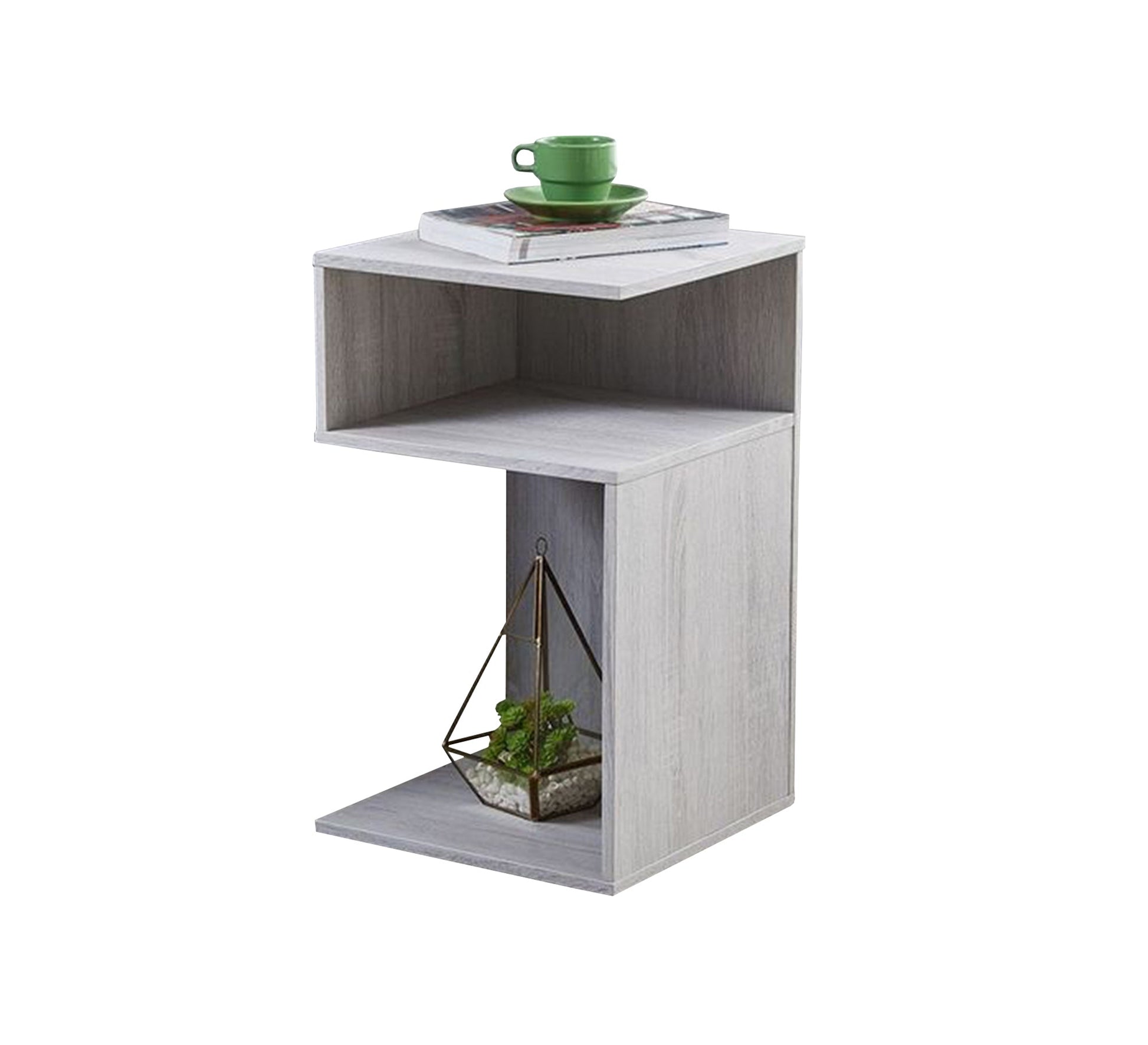 Grey wooden side table in unique design - Vitrine Furniture - Furniture