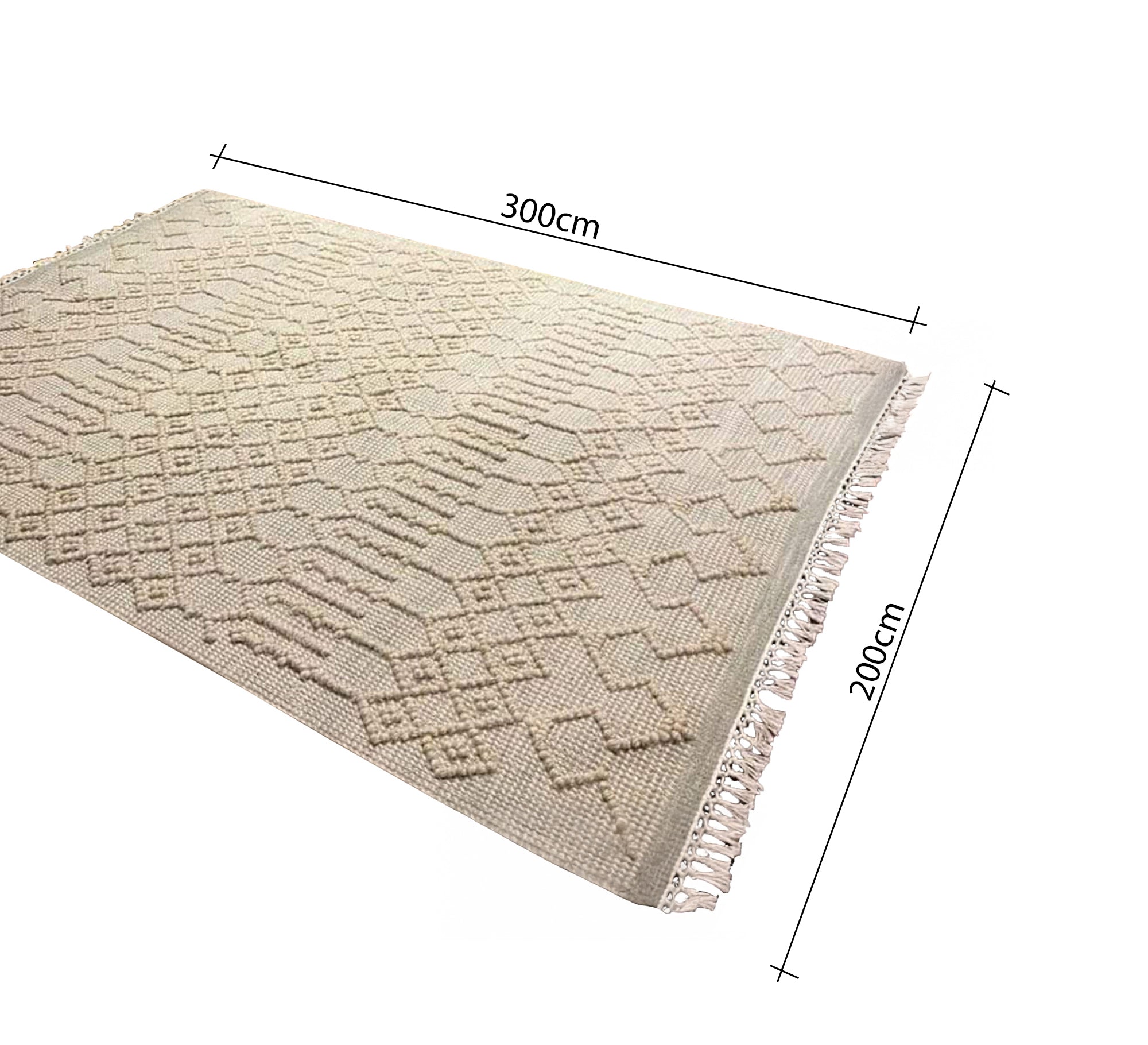 Handmade boho rug in a contemporary light color - Vitrine Furniture - Accessories