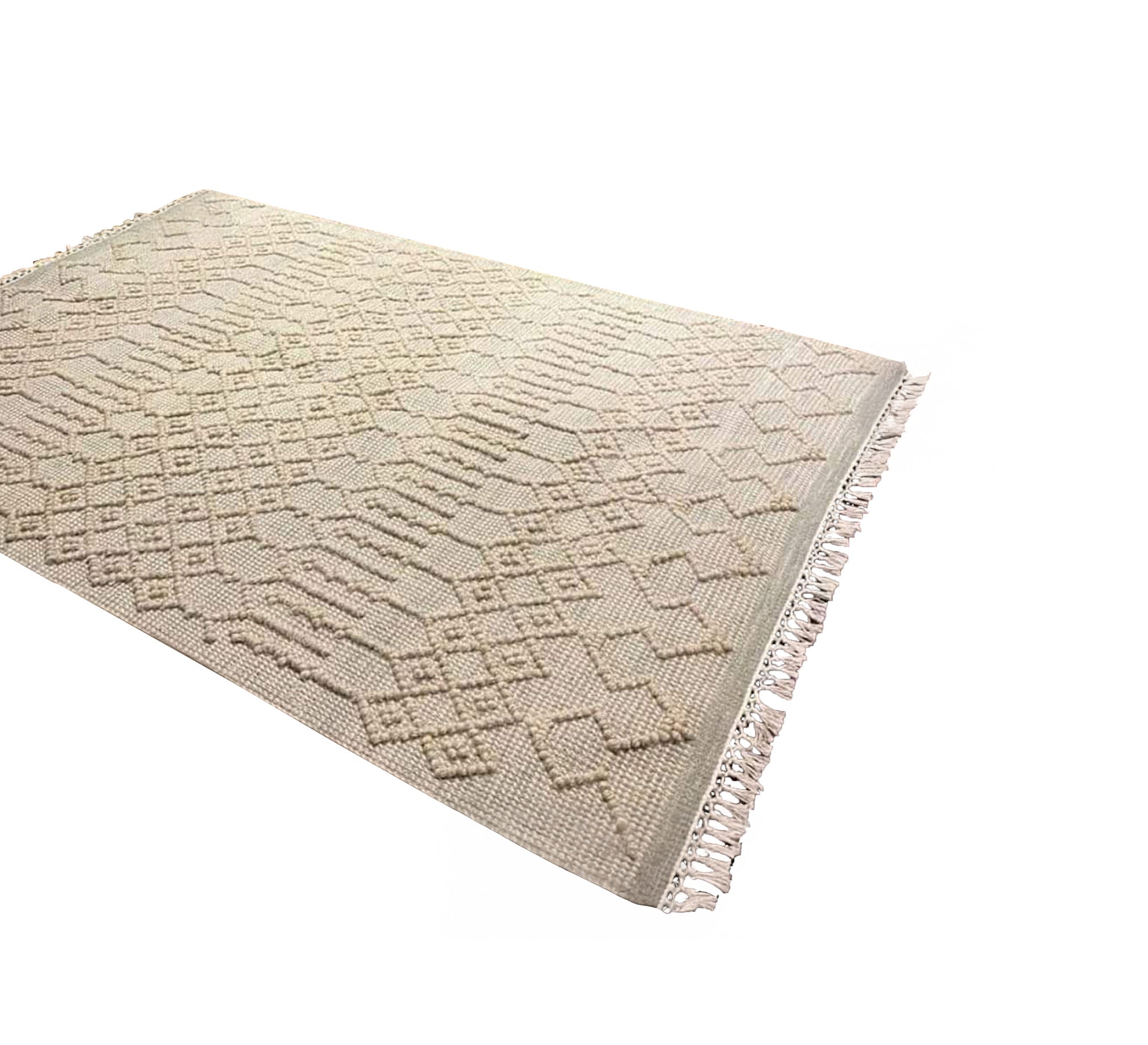 Handmade boho rug in a contemporary light color - Vitrine Furniture - Accessories