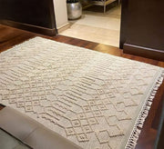 Handmade boho rug in a contemporary light color - Vitrine Furniture - Accessories