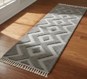Handmade rug with raised zigzag pattern - Vitrine Furniture - Accessories