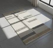 Handmade shag rug with horizontal crosshatch stripes - Vitrine Furniture - Accessories