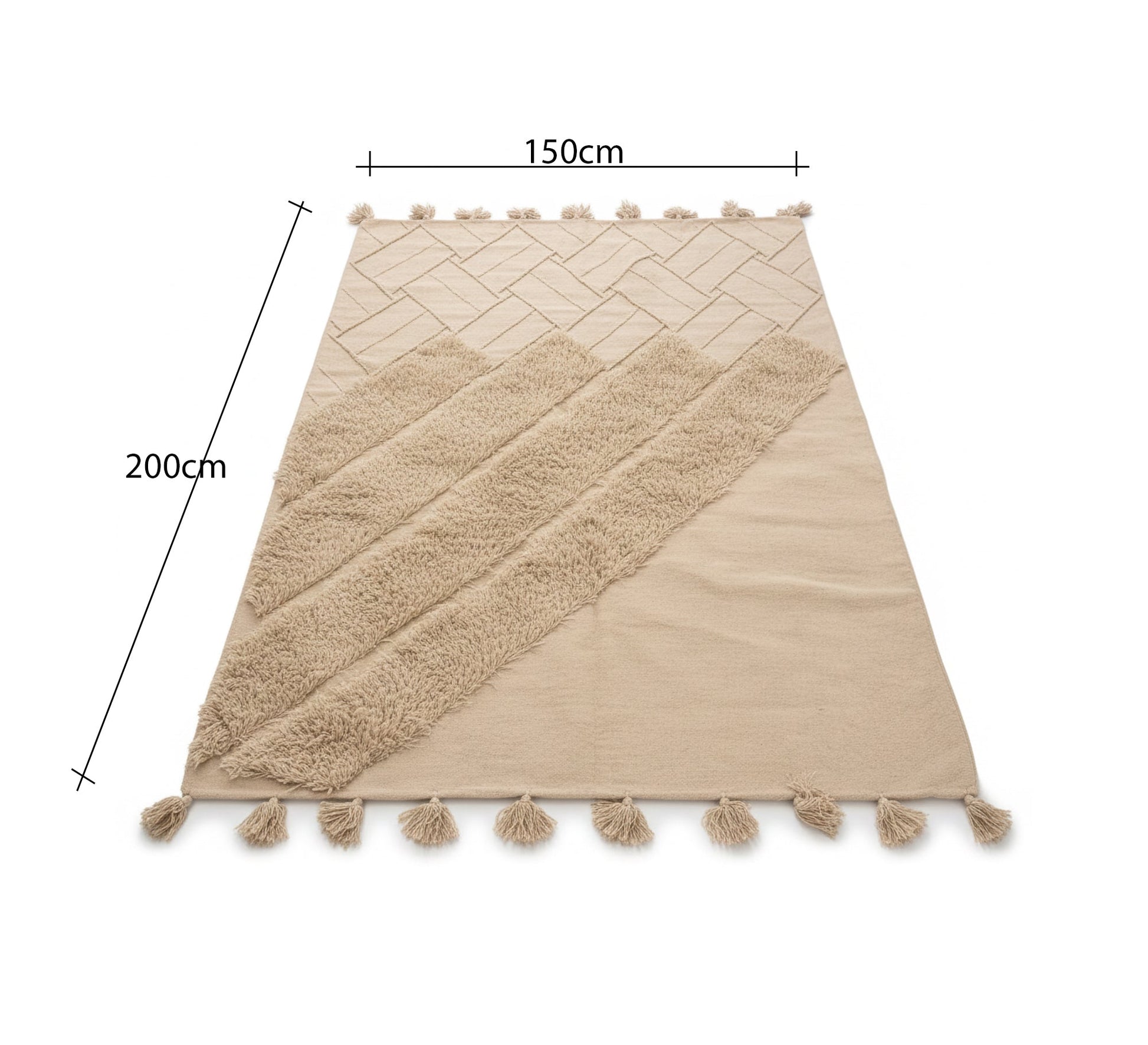 Handwoven rug with a raised zigzag design - Vitrine Furniture - Accessories