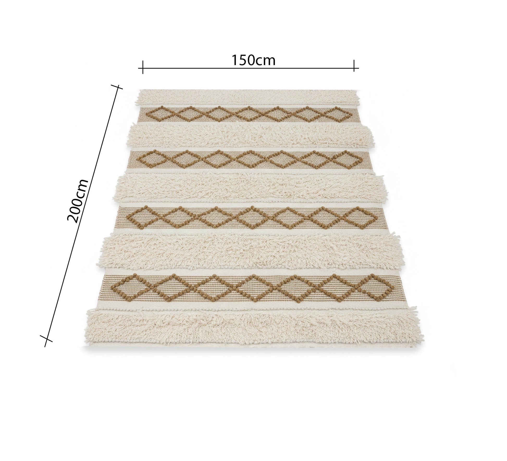 Handwoven rug with an embroidered geometric pattern - Vitrine Furniture - Accessories