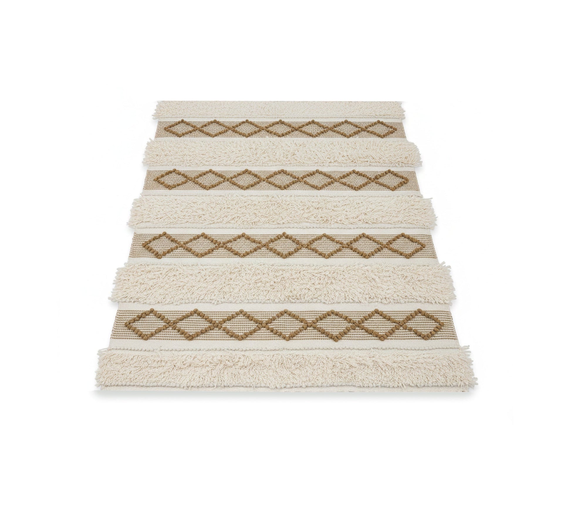 Handwoven rug with an embroidered geometric pattern - Vitrine Furniture - Accessories