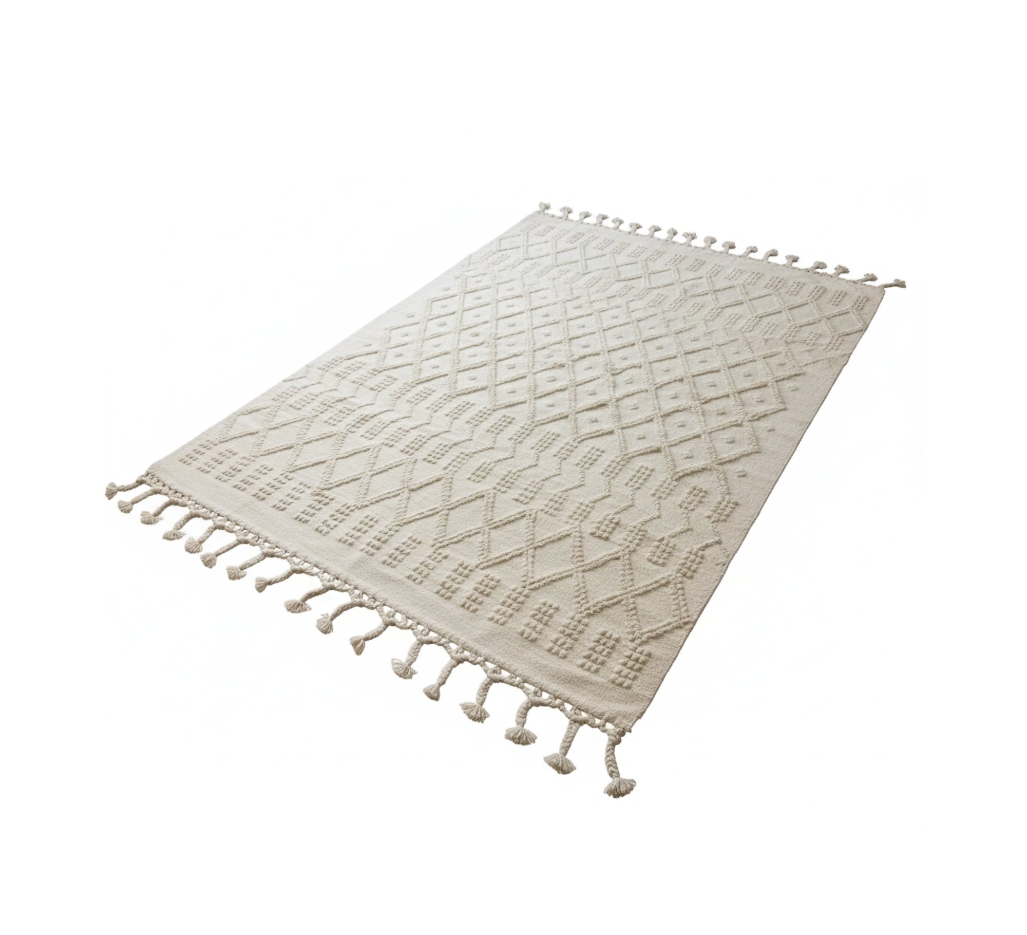 Handwoven rug with an interlocking geometric pattern - Vitrine Furniture - Accessories