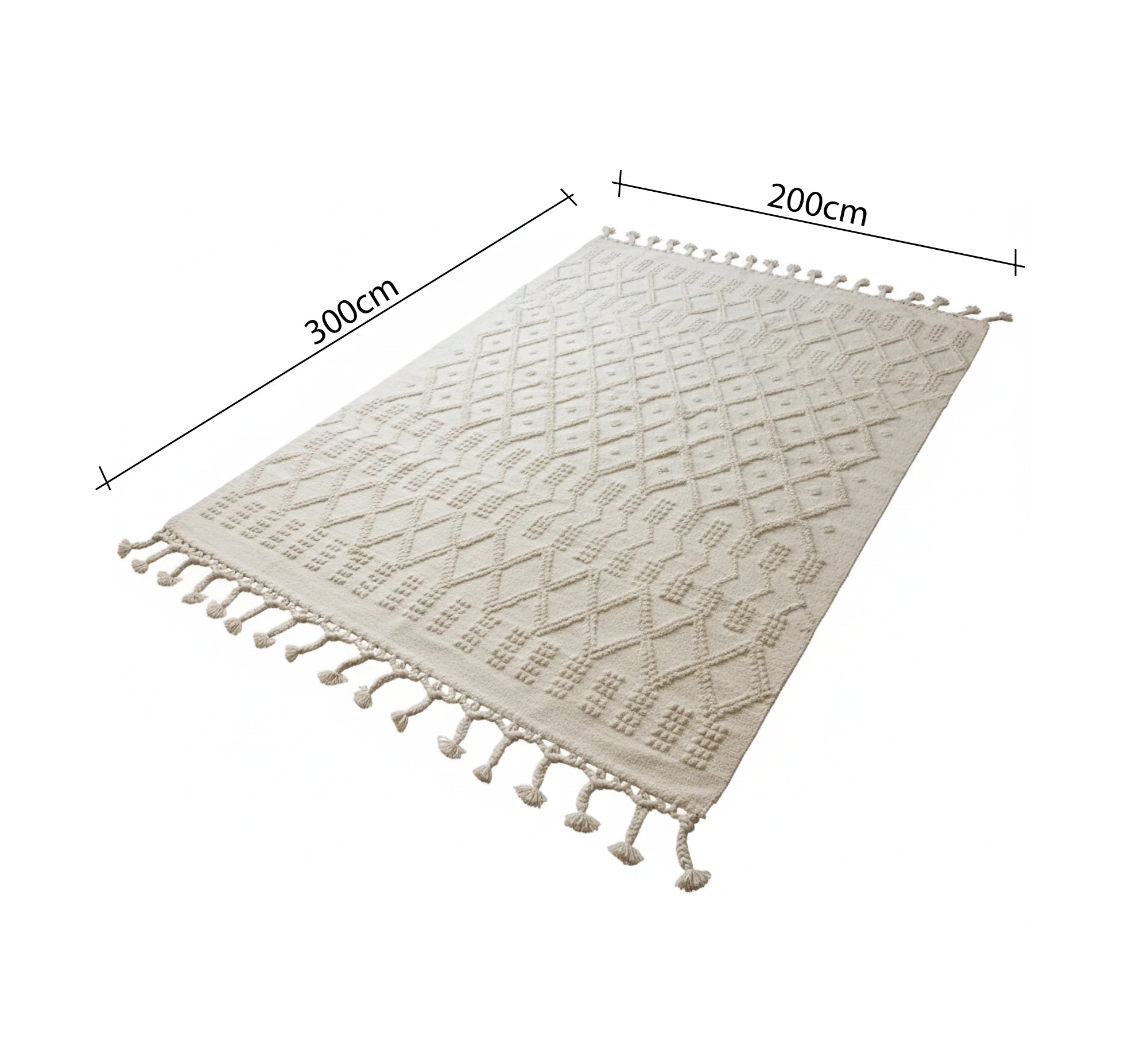 Handwoven rug with an interlocking geometric pattern - Vitrine Furniture - Accessories