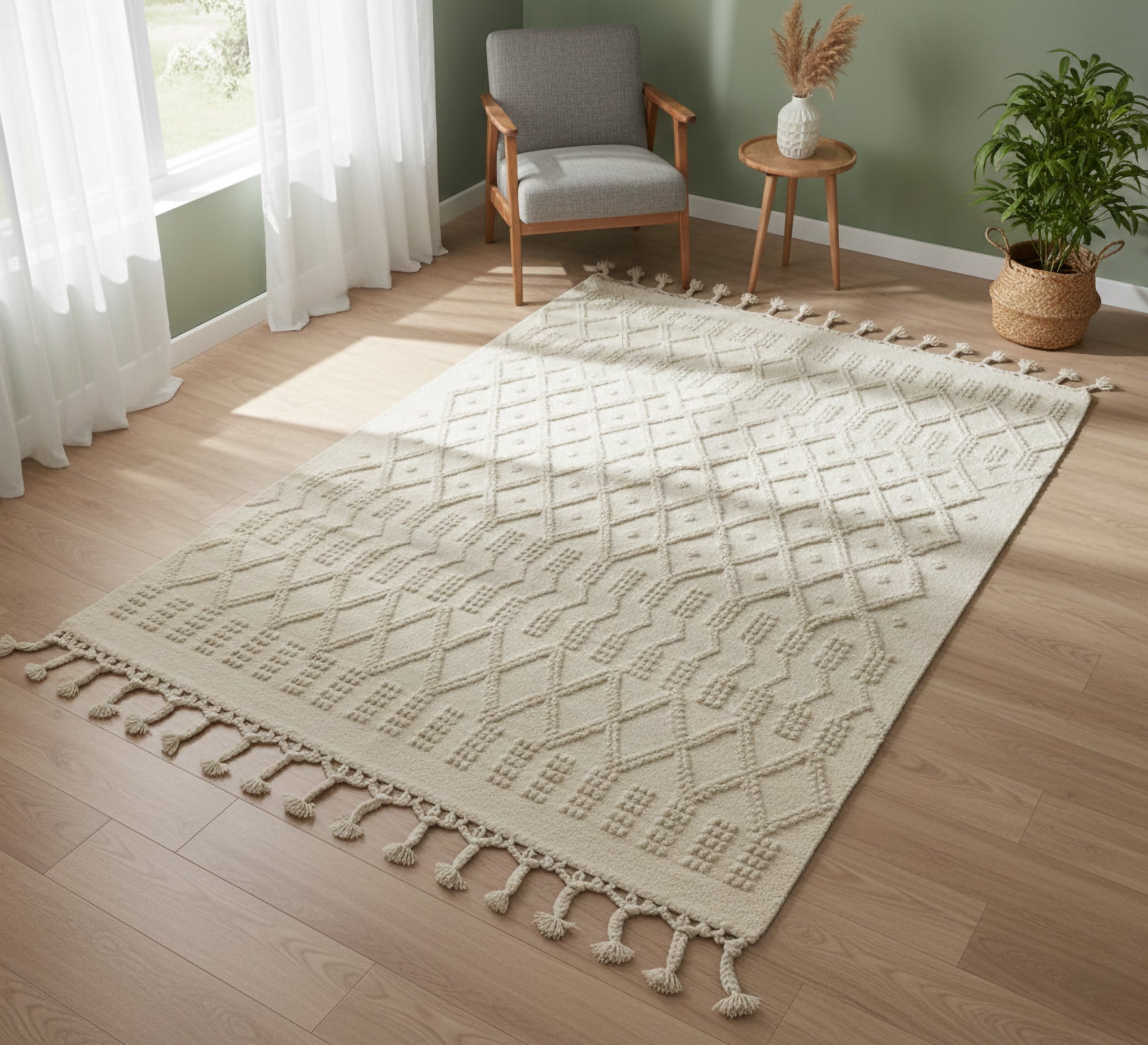 Extrinsic Rug Pattern Handwoven rug with an interlocking geometric pattern – Vitrine Furniture