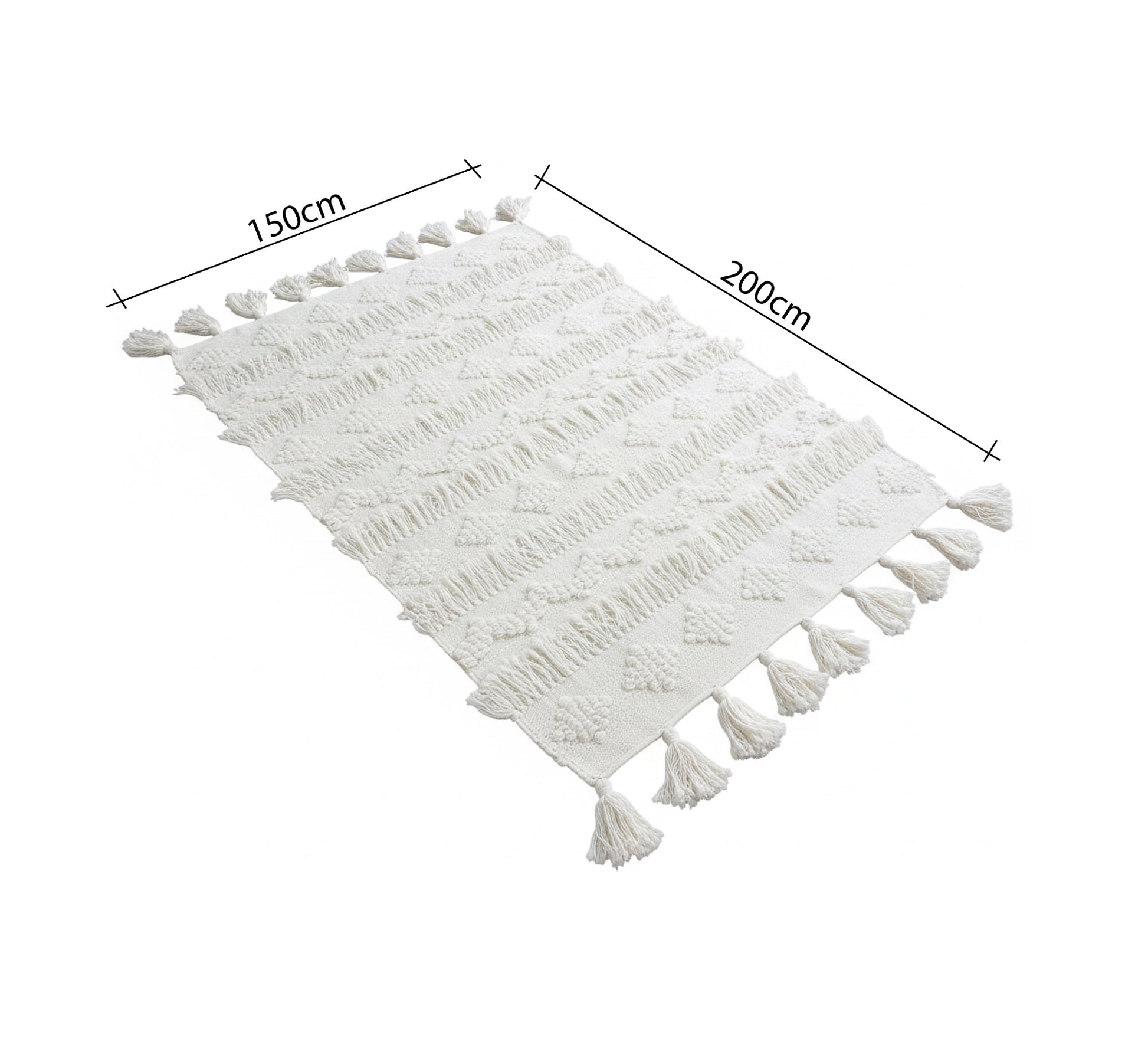 Handwoven rug with dense fringes - Vitrine Furniture - Accessories