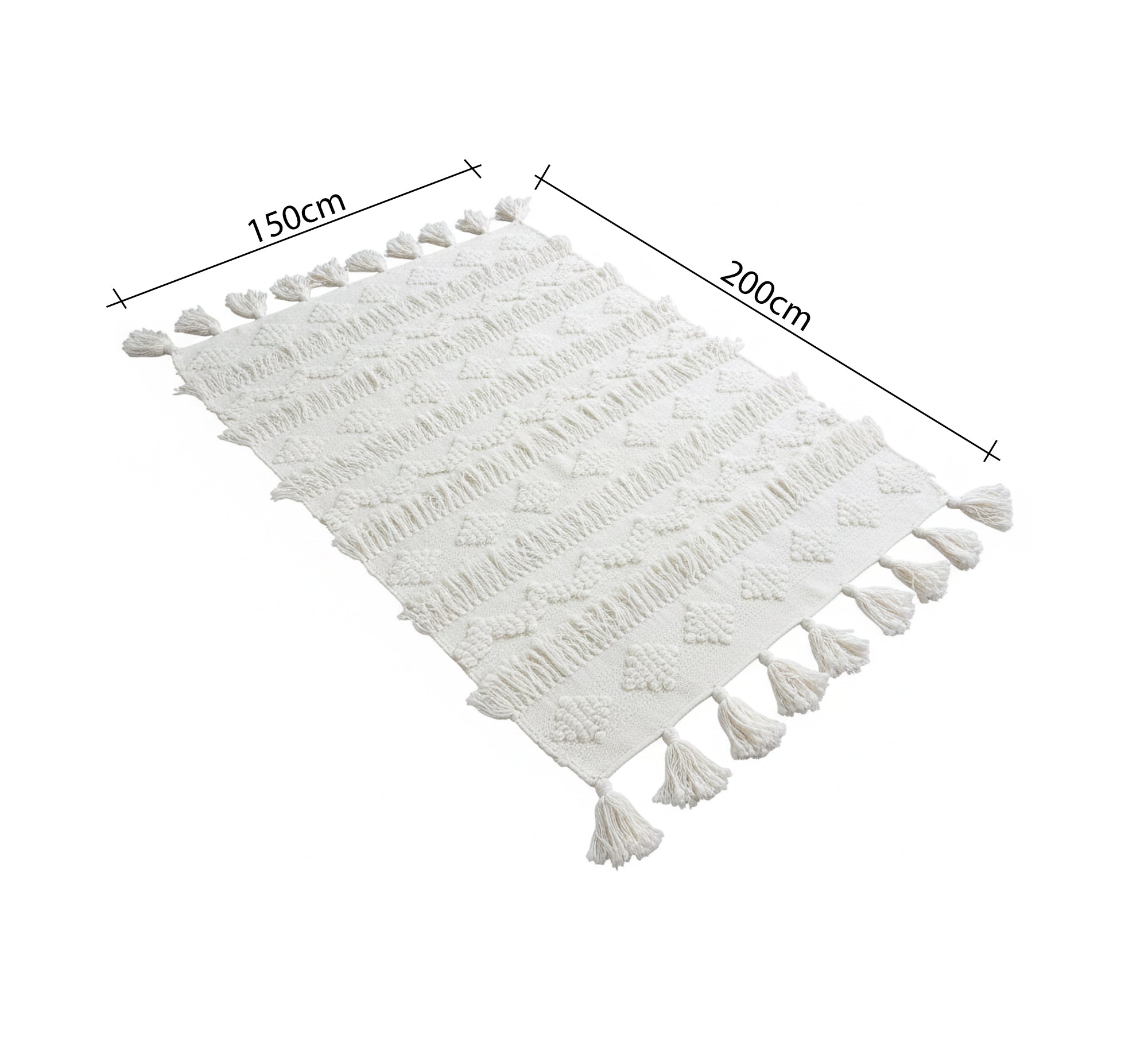 Handwoven rug with dense fringes - Vitrine Furniture - Accessories