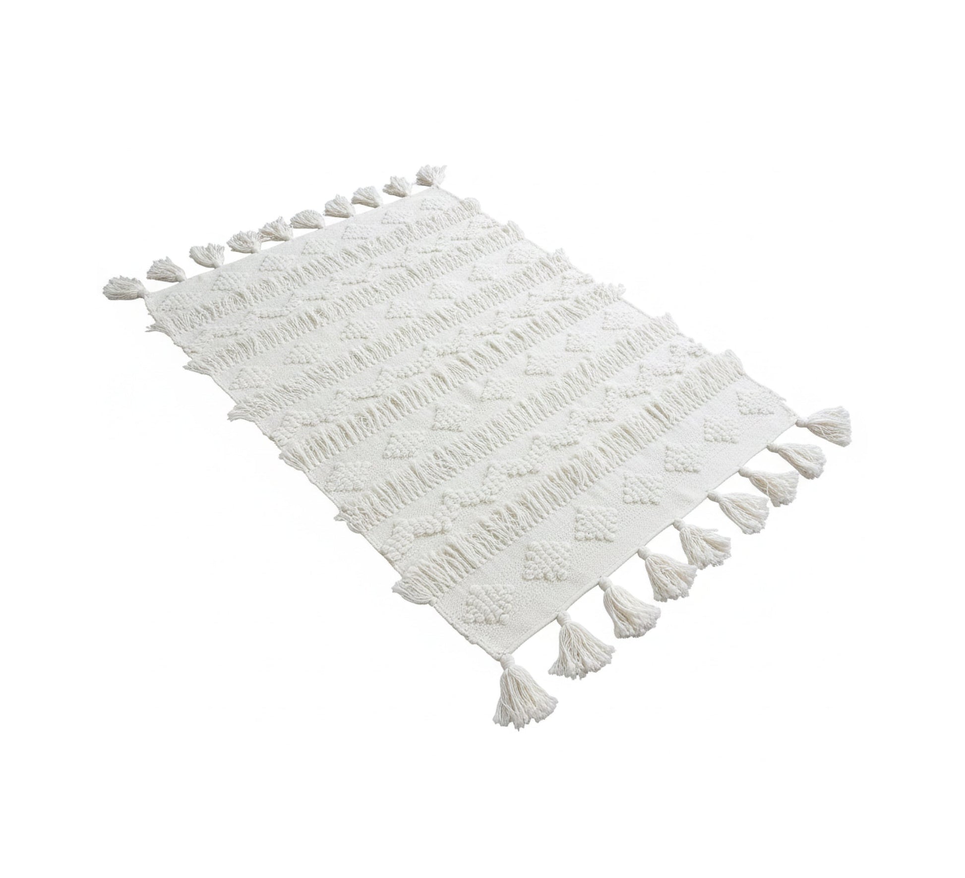 Handwoven rug with dense fringes - Vitrine Furniture - Accessories