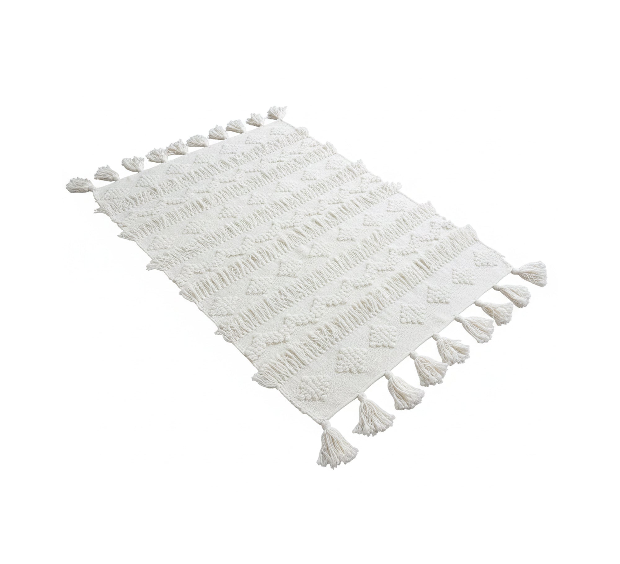 Handwoven rug with dense fringes - Vitrine Furniture - Accessories