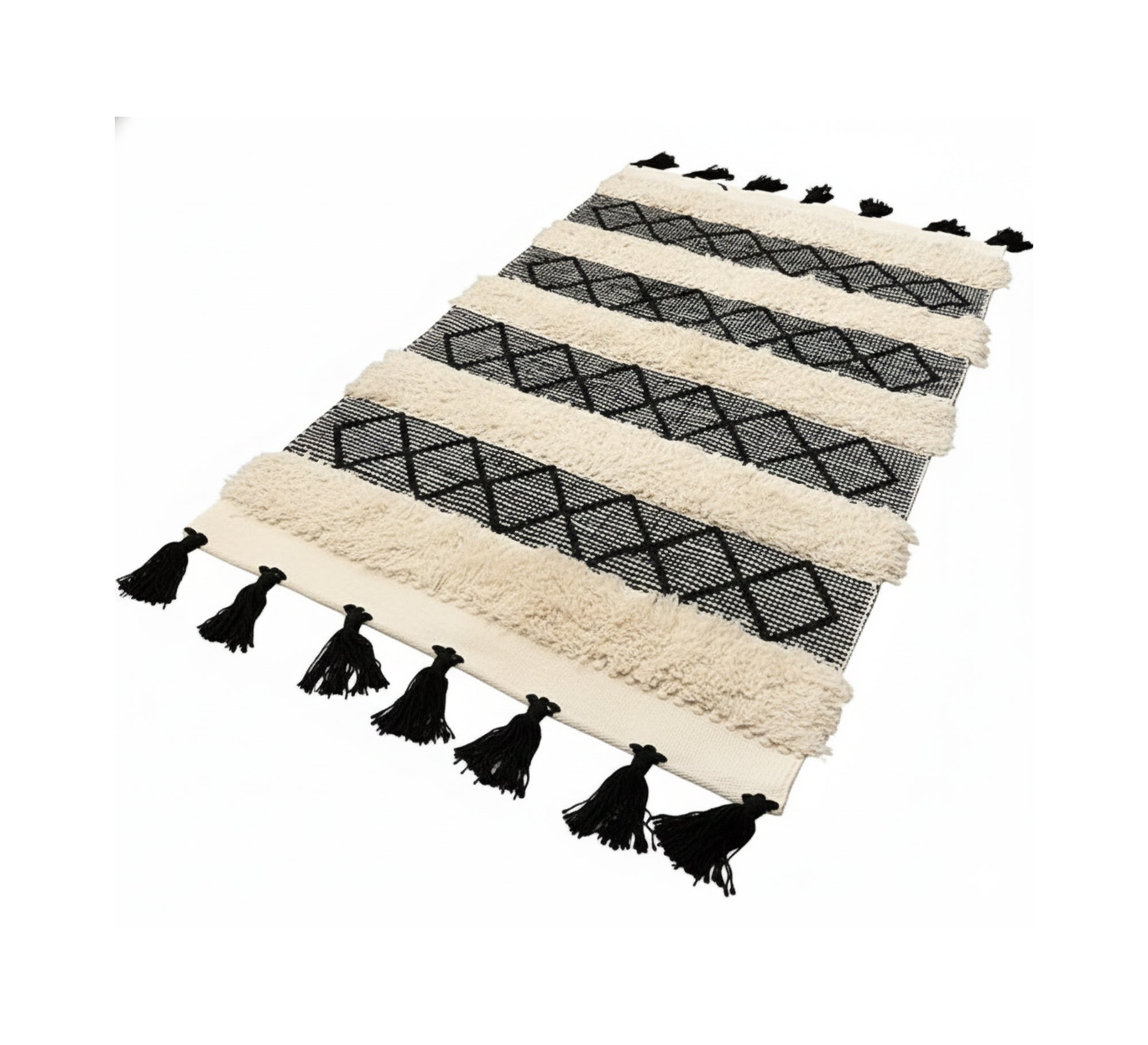 Handwoven rug with parallel patterns - Vitrine Furniture - Accessories