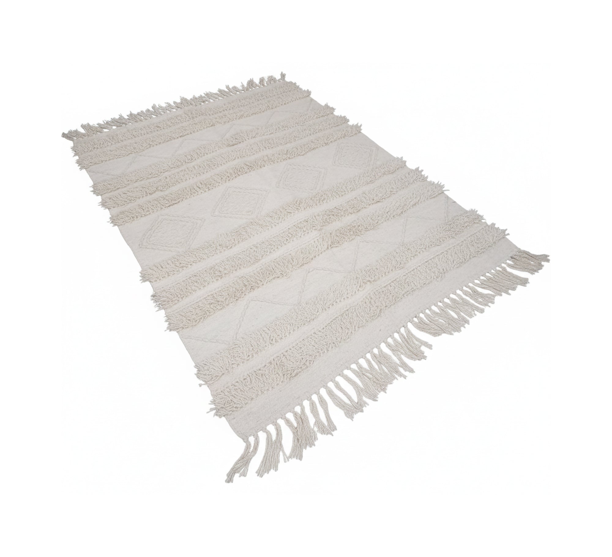 Handwoven rug with parallel stripes - Vitrine Furniture - Accessories