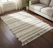 Handwoven rug with parallel stripes - Vitrine Furniture - Accessories
