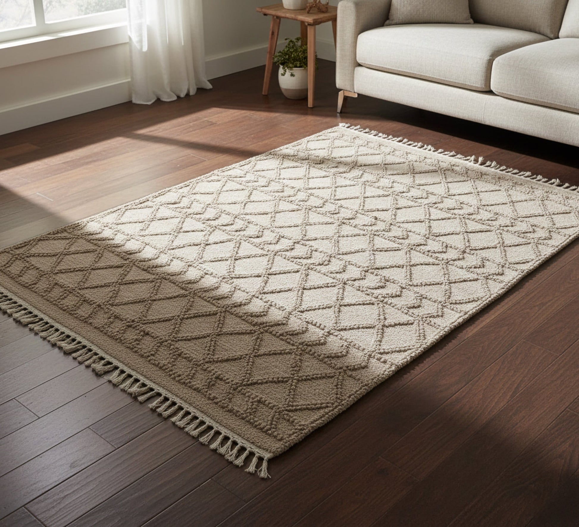 Handwoven rug with raised designs - Vitrine Furniture - Accessories