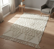 Handwoven rug with raised diamond patterns - Vitrine Furniture - Accessories