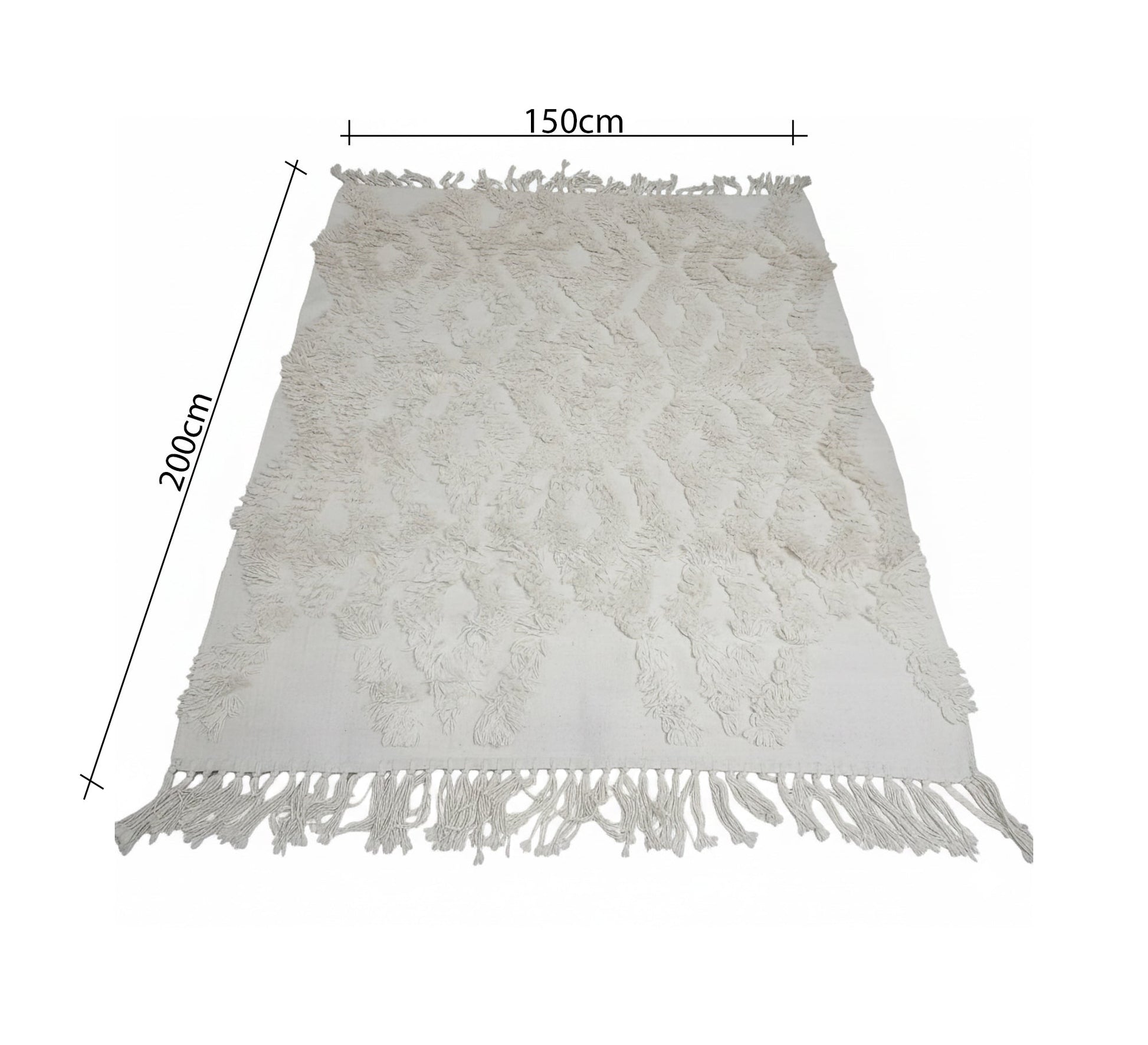 Handwoven rug with raised diamond patterns - Vitrine Furniture - Accessories