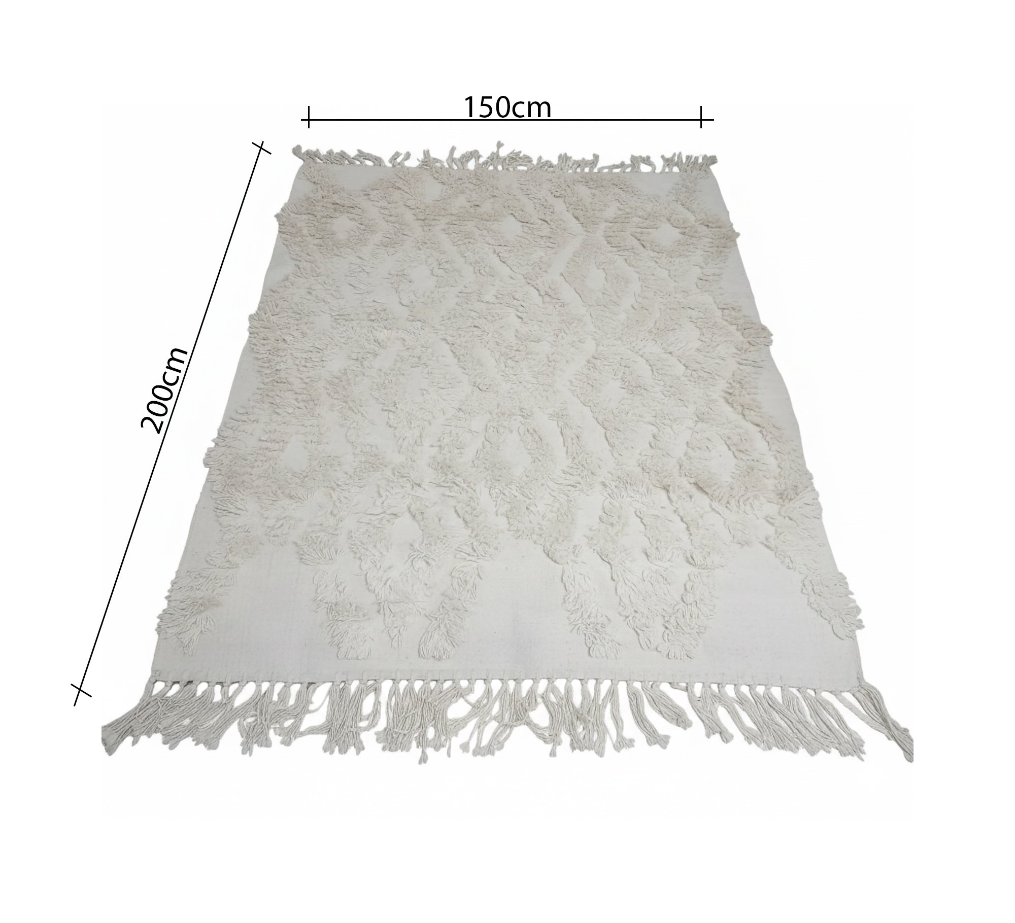 Handwoven rug with raised diamond patterns - Vitrine Furniture - Accessories