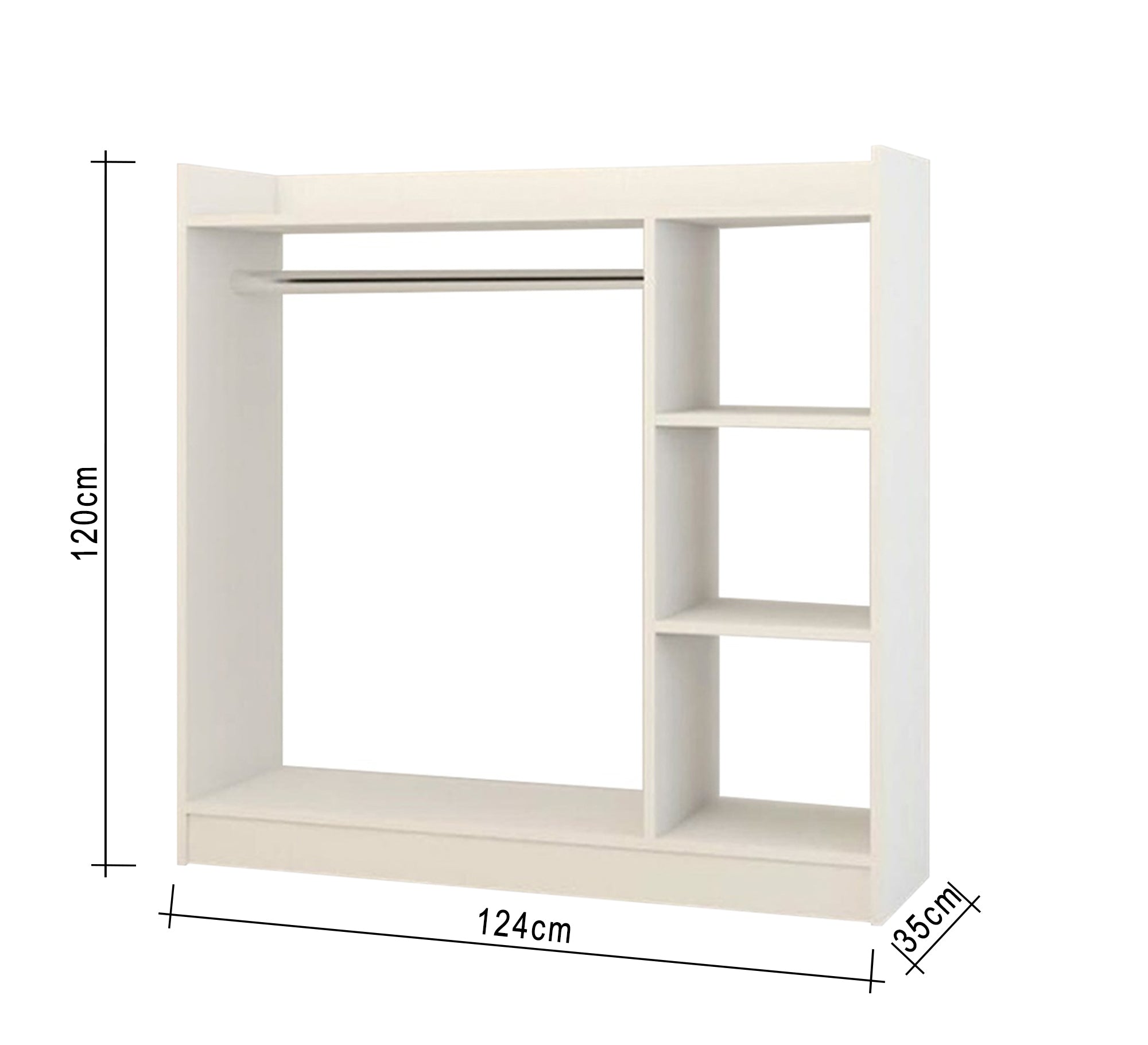Hanger unit 124 cm, open - Vitrine Furniture - Furniture