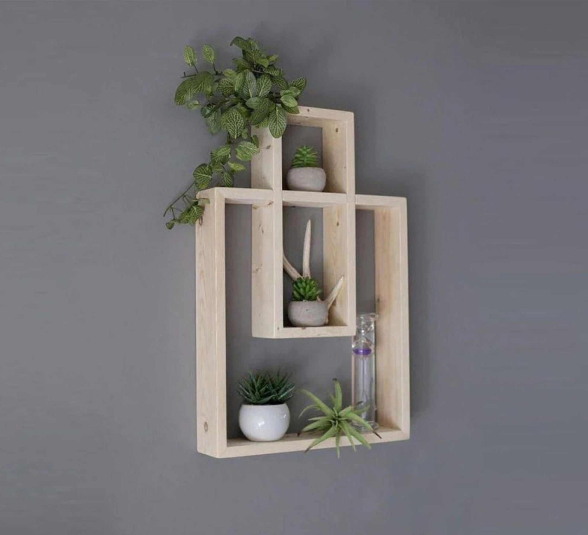 Hanging decorative unit with overlapping shelves - Vitrine Furniture - Décor